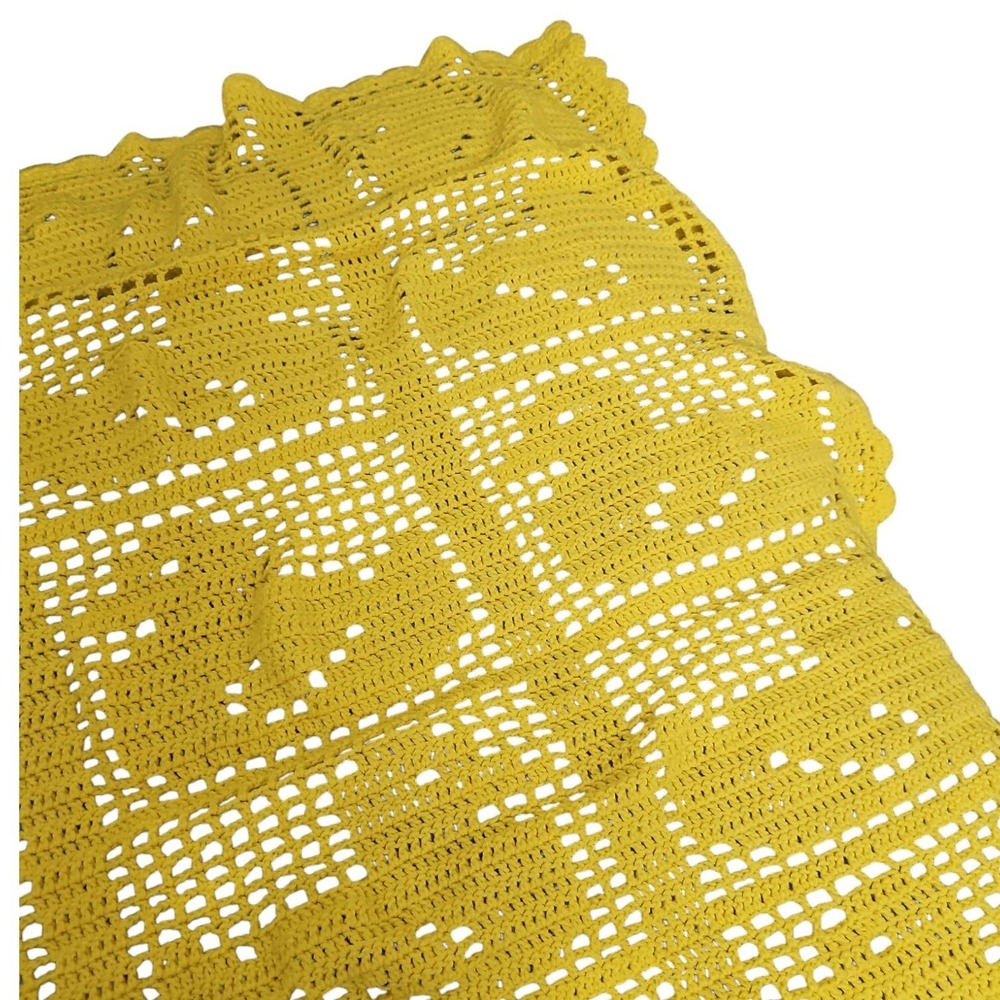 Crochet Duckies Pattern‎ Baby Blanket Yellow Handmade Knit Afghan Nursery Decor
